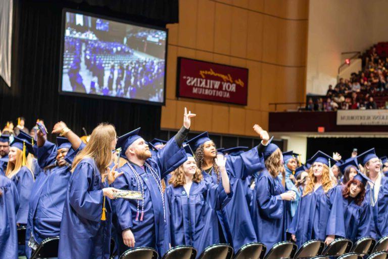 Saint Paul College students at the graduation ceremony.